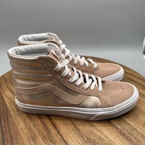 Vans Women's High-Top Sneakers in Tan and White